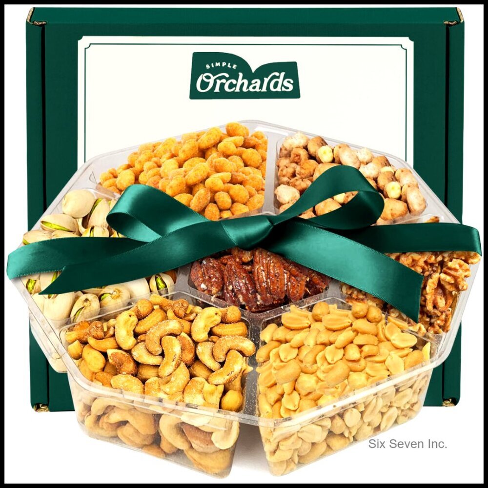 Gourmet Nut Gift Basket with Freshly Roasted Variety Pack